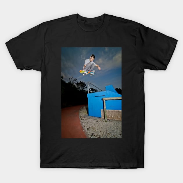 Skateboarder flying T-Shirt by homydesign